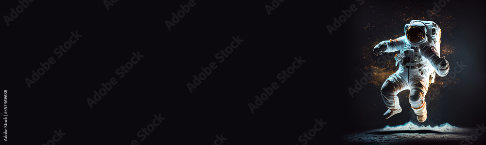 Fototapeta premium Dancing astronaut on the background created with Generative Ai