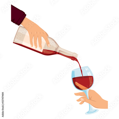 hand serving wine in cup