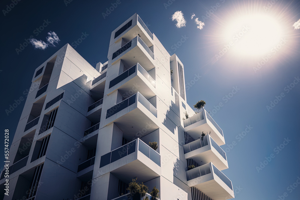 Image showcasing modern, opulent apartment. A contemporary residential complex in the ...