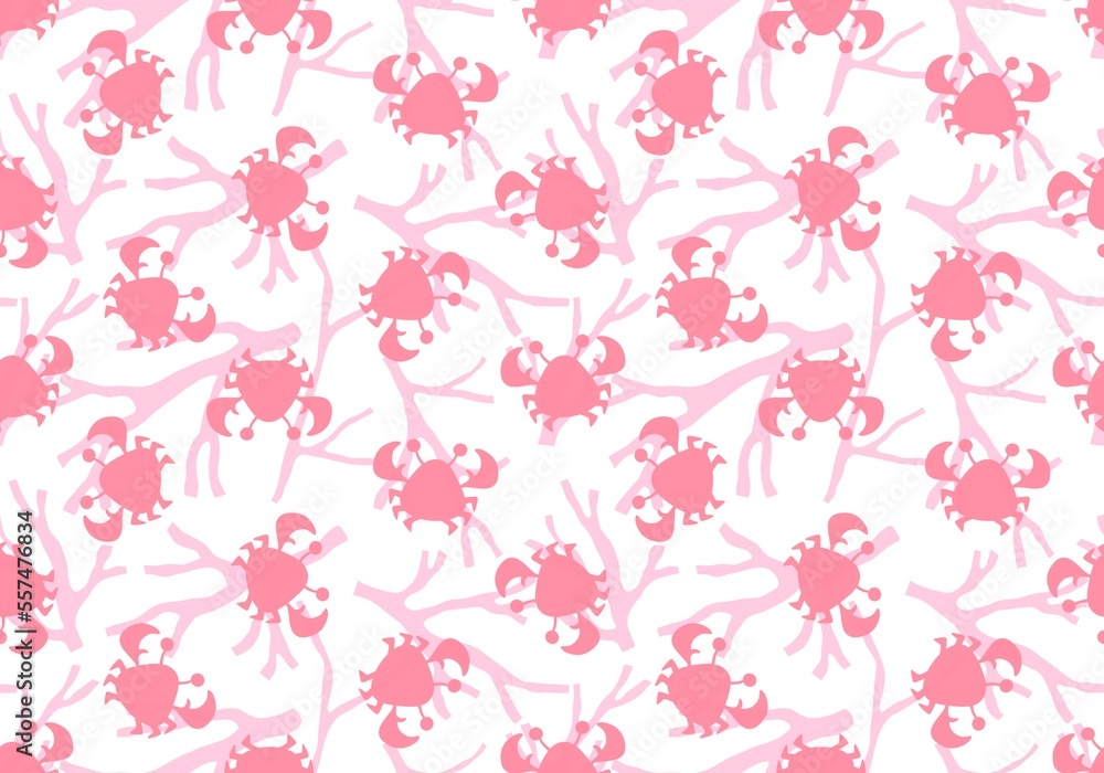 Cartoon silhouette animals seamless crabs pattern for wrapping paper and kids clothes print and fabrics