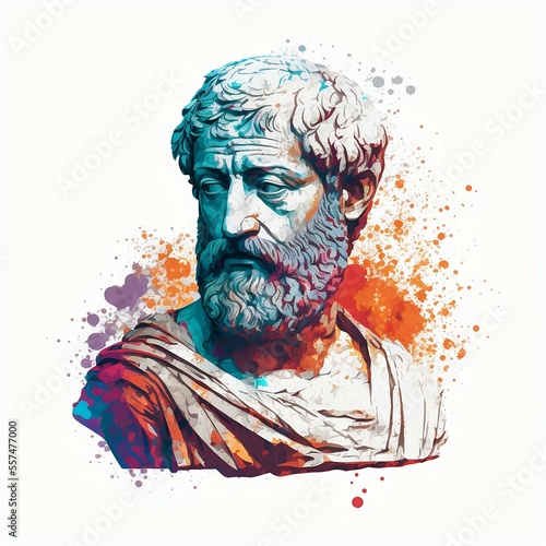 Aristotle modern colorful portrait photo