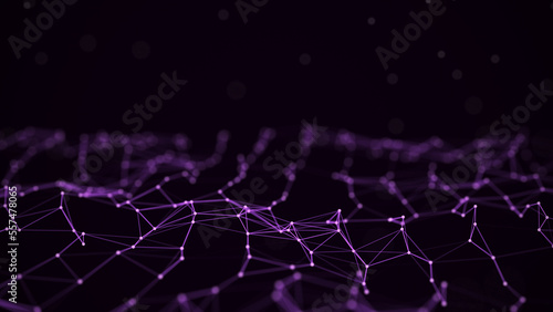 Network connection technology. Abstract style background with points and lines. Digital futuristic backdrop. Big data visualization. 3D rendering.