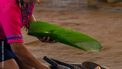 Demonstration of how indigenous people make chicha