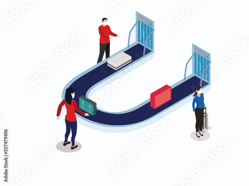 Airport luggage conveyor belt