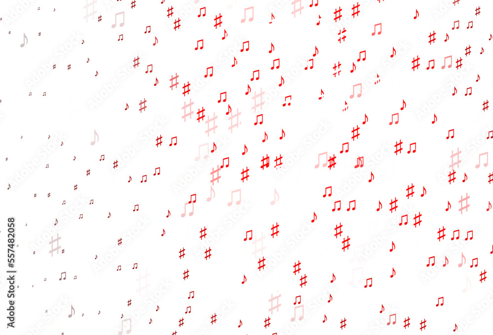 Light Red vector template with musical symbols. Light Red vector template with musical symbols.