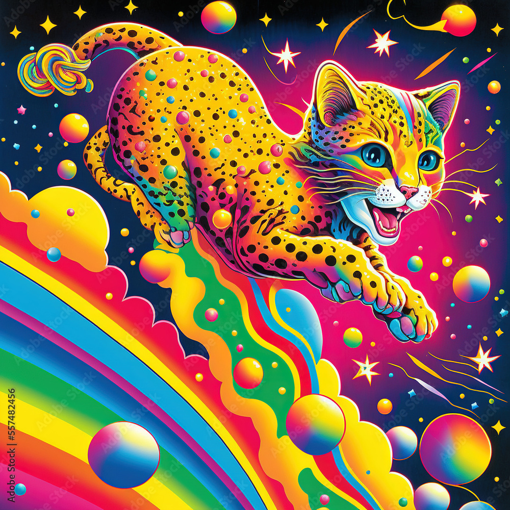 cat and rainbow