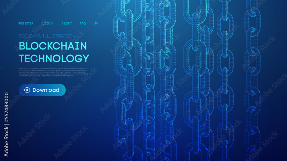 Obraz premium Blockchain digital technology. Big data vector background. Cryptocurrency technology vector background.