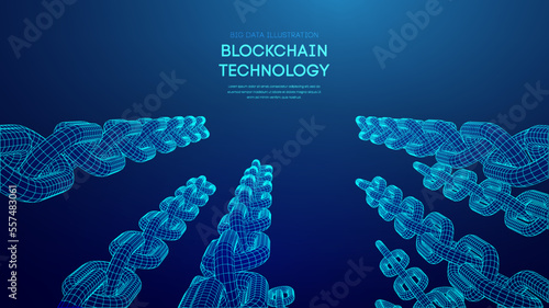 Blockchain digital technology. Big data vector background. Cryptocurrency technology vector background.