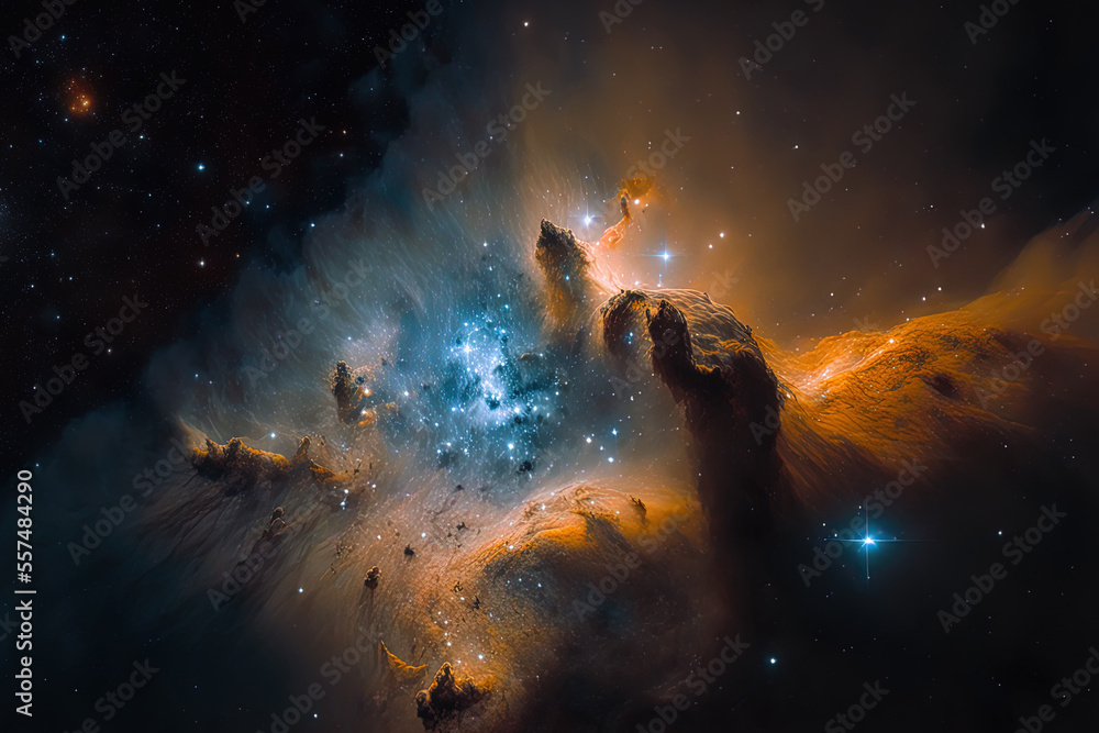 nebulas and stars in the night sky. Generative AI