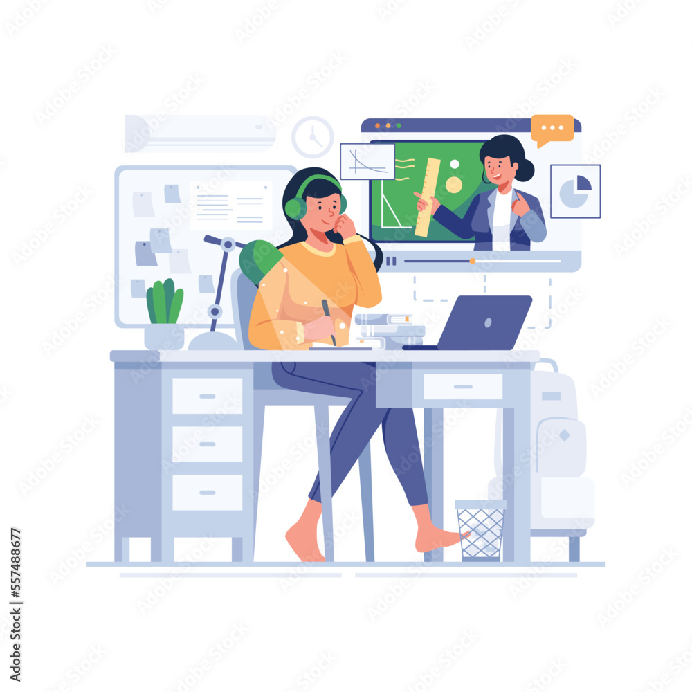 Online learning concept vector illustration. Online learning concept vector illustration.
