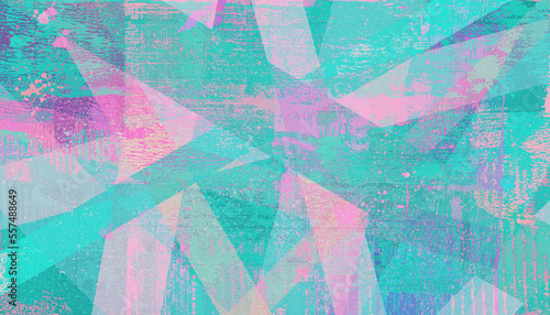 abstract background with two-toned color, pink and mint green painted wall, 