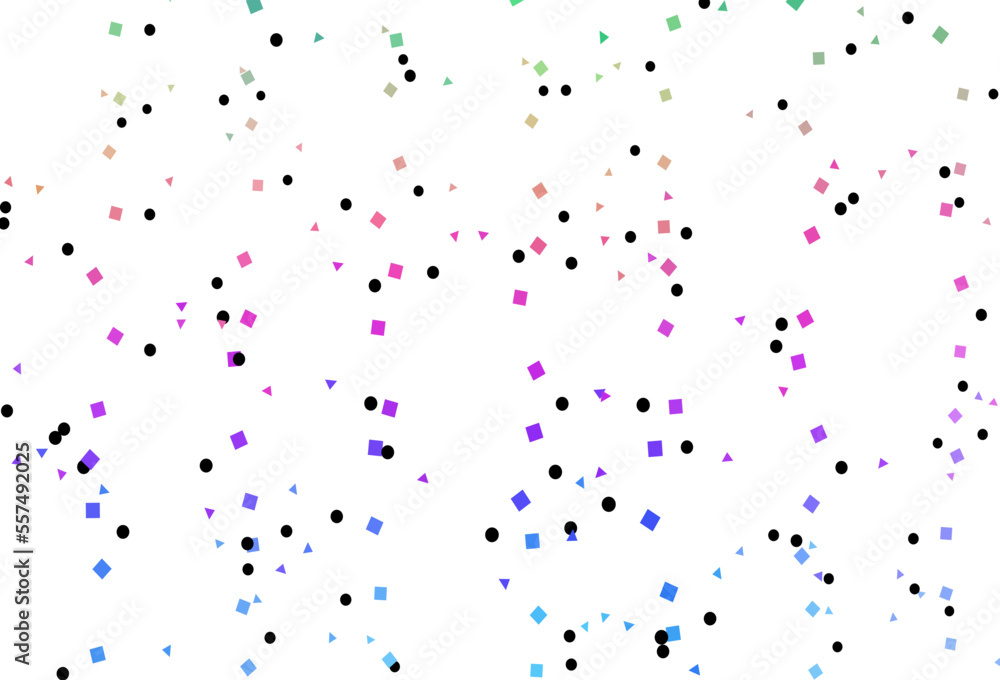Light Multicolor, Rainbow vector pattern in polygonal style with circles.