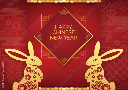 chinese new year banner rabbit year 2023 