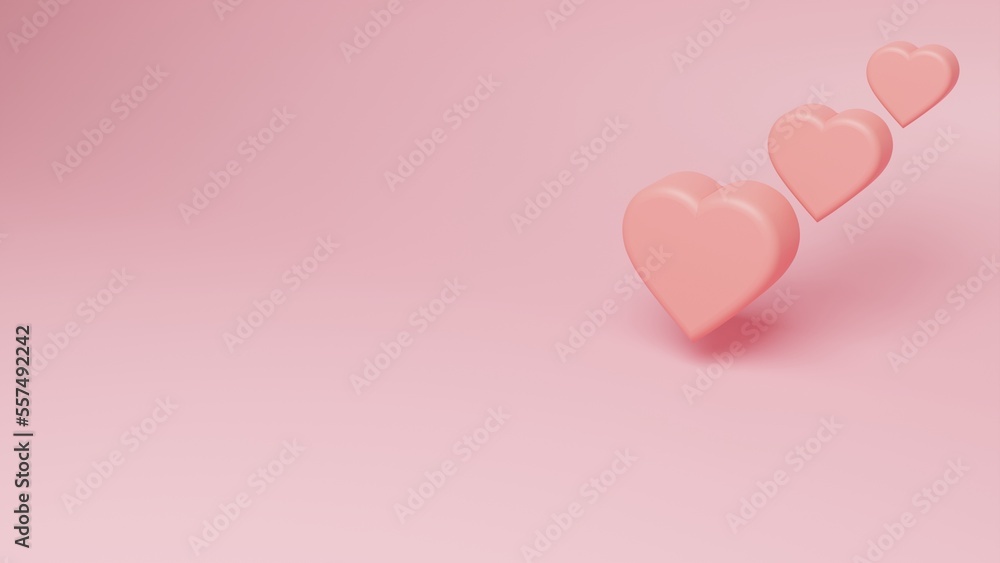 3d render of heart shaped on pink background to illustrate love, wedding, valentines day, affection, happiness, heart, gift, sweet heart, anniversary, and romance.