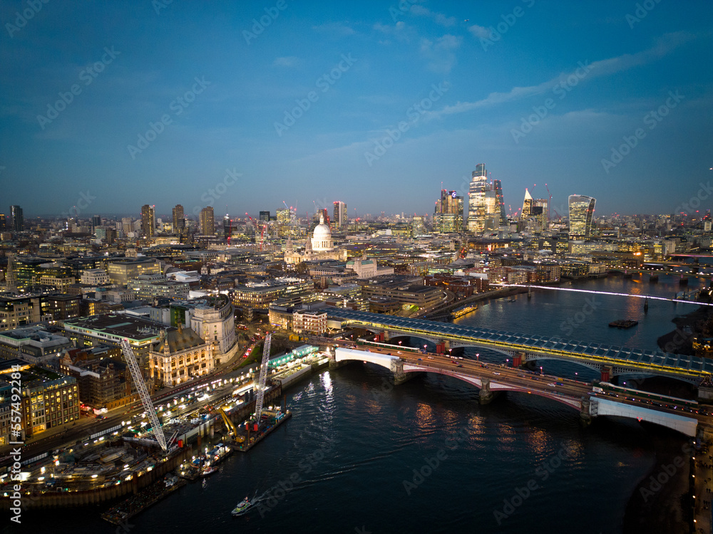 London in the evening - beautiful aerial view at sunset - travel photography