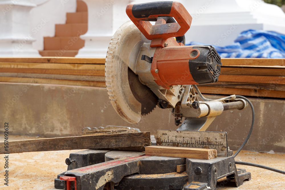 A miter saw is a tool that allows you to cut at various angles. You can