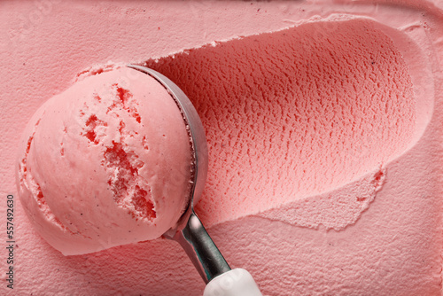 pink homemade ice cream