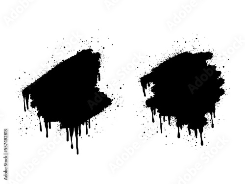 Set of Spray painted graffiti textures. Spray Paint Vector Element isolated on White Background. vector illustration