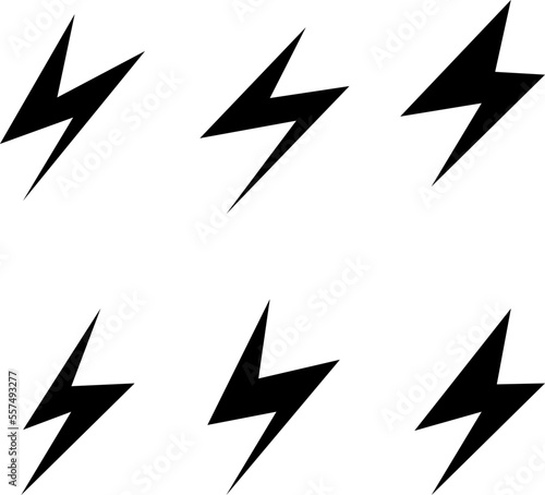 Lightning bolt icon for apps and web sites on white background..eps