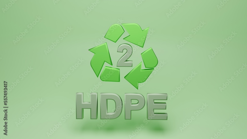 3d rendering of recycling symbols for plastic - 2 HDPE 3d rendering of recycling symbols for plastic - 2 HDPE