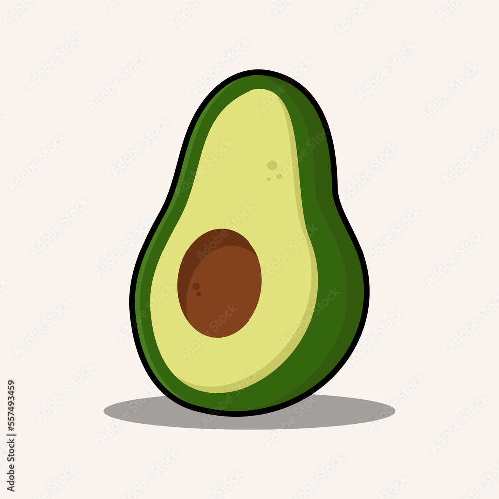 avocado cartoon vector illustration icon. isolated vector fruit concept. flat cartoon style avocado cartoon vector illustration icon. isolated vector fruit concept. flat cartoon style