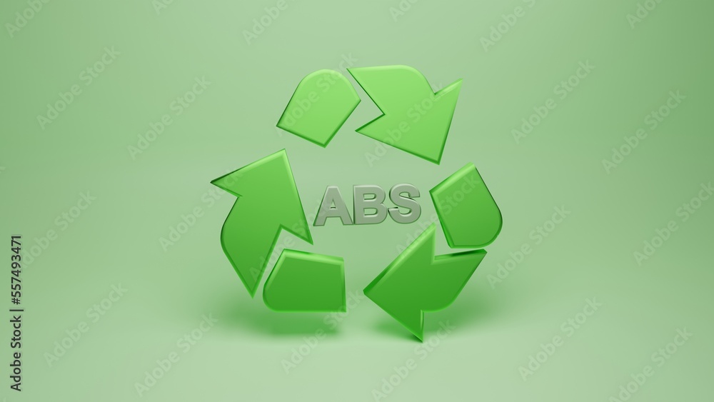 3d rendering of recycling symbols for plastic - ABS 3d rendering of recycling symbols for plastic - ABS