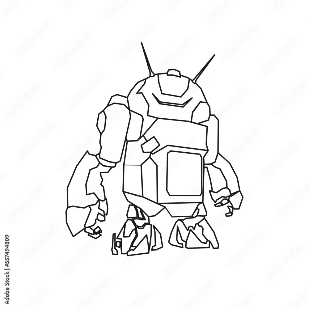 Cute funny Robot outline vector illustration. Big fat robot with a semicircular head and two antennas. Editable graphic resources, Much needed for creative design materials. Cute funny Robot outline vector illustration. Big fat robot with a semicircular head and two antennas. Editable graphic resources, Much needed for creative design materials.