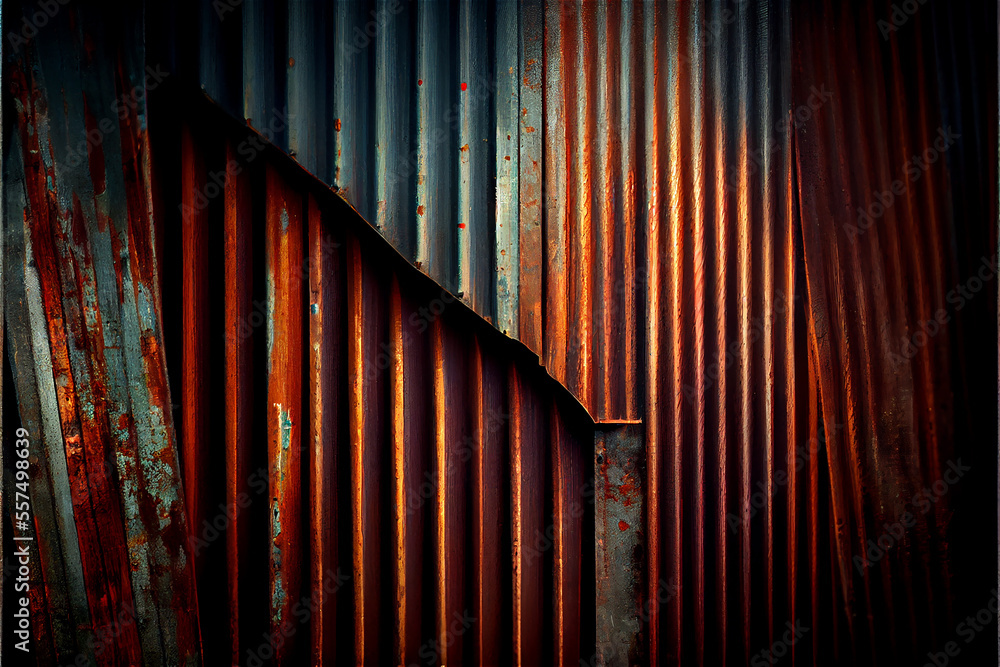 corrugated iron background in a rusty state ideal for backgrounds and textures