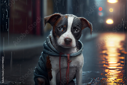 abandoned sad puppy in the ...