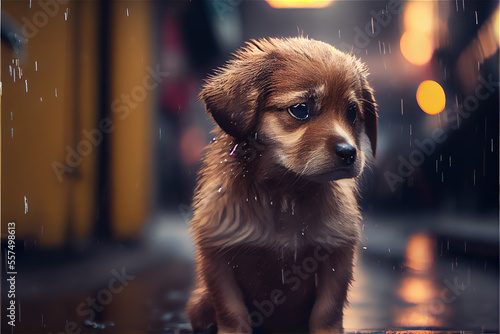 abandoned sad puppy in the ...
