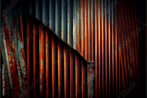 corrugated iron background in a rusty state ideal for backgrounds and textures photo