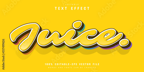Juice yellow 3d style text effect editable