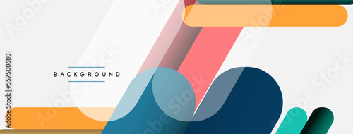 Overlapping round shapes and lines background. Vector illustration for wallpaper banner background or landing page