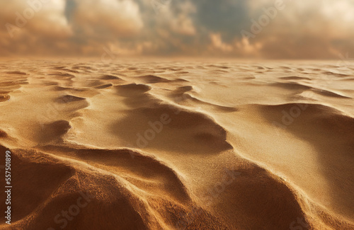 Desert, sand texture, the beauty of the hot sandy landscape of the desert with nice shades of brown colors, realistic nature environment with smooth feeling