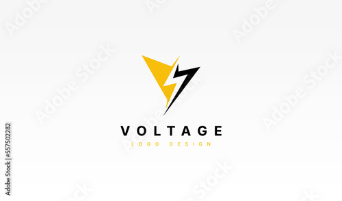 V volt vector logo design. V volt suitable for business and electrical company logos.
