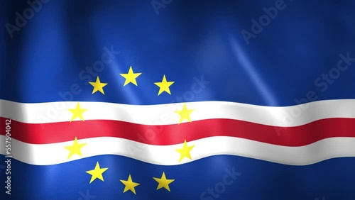Animation of Cape Verdean flag. 4K. Cape Verde flag flying, Cabo Verde flag render animation	 photo