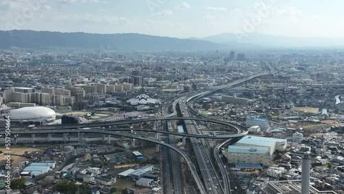 大阪府門真市上空の空撮写真　門真ジャンクション、ラクタブドーム等 photo