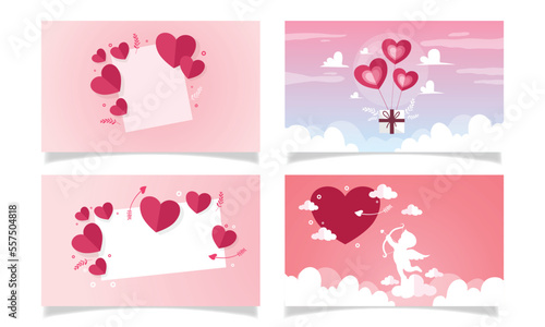 valentines day illustration vector background design for romantic couple in valentines day bundle set