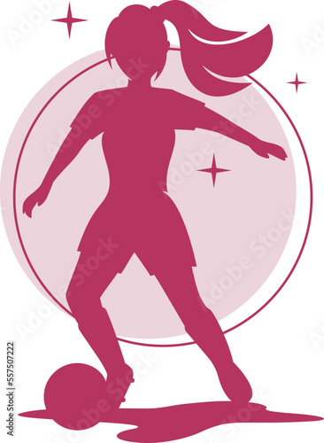 Young Woman Football Silhouette