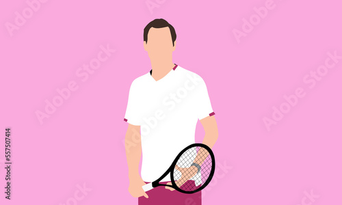 Swiss tennis player. Minimalist design