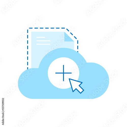 click to upload, add file button concept illustration flat design vector eps10. modern graphic element for landing page, empty state ui, infographic, icon