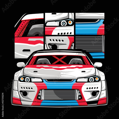 vector sports car with details