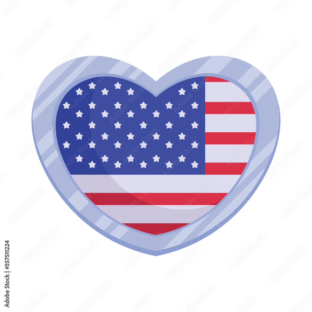 usa flag in heart usa flag in heart