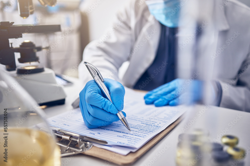 Science Lab Copy Writing Research, clipboard and scientist writing, checklist and schedule form ...