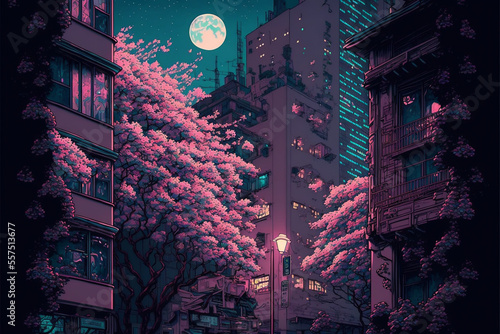 Tokyo at night, Alley, lo-fi, retro vibes