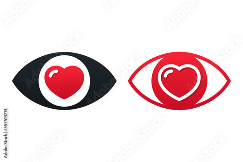 Love eye heart icon. Illustration vector