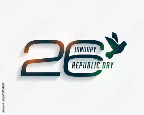elegant 26th january republic day card with peace bird dove