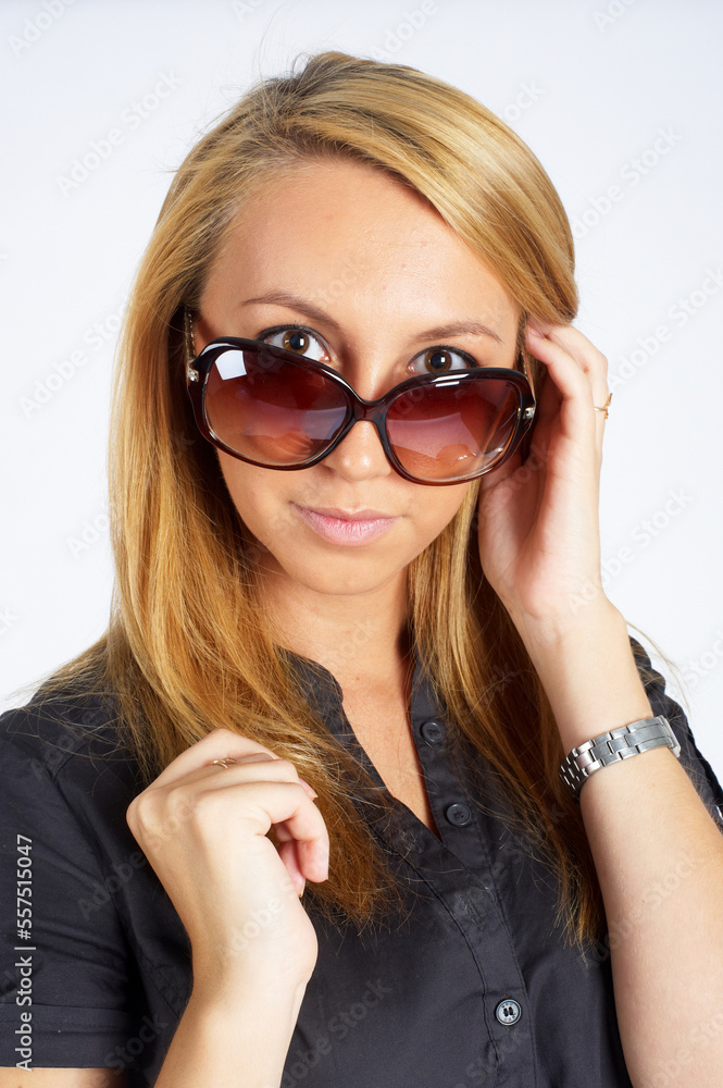portrait of a beautiful woman with spectacles portrait of a beautiful woman with spectacles