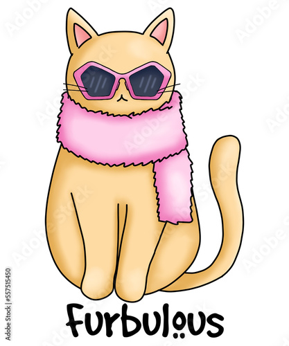 Animal Puns Funny Furbulous Cat PNG photo