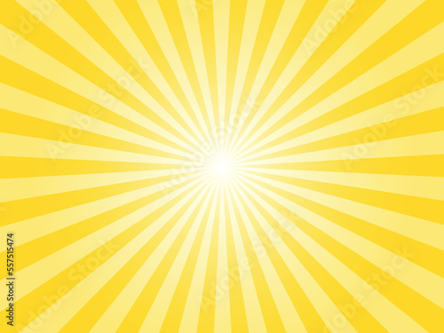 Sunburst yellow rays pattern. Radial sunburst ray background vector illustration. Retro style background as design element.